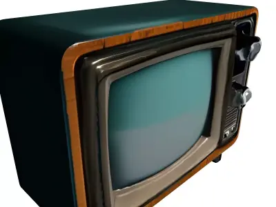 Vintage Retro Wooden TV Set Low-poly 3D model
