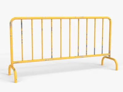 Metal Crowd Barrier Low-poly 3D model