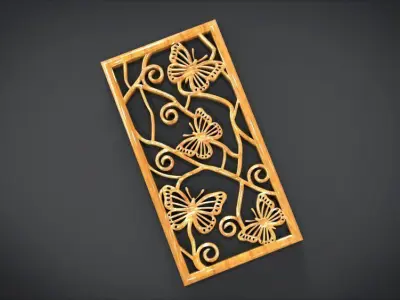 Window ventilation ornaments with Butterfly motifs 3D print model