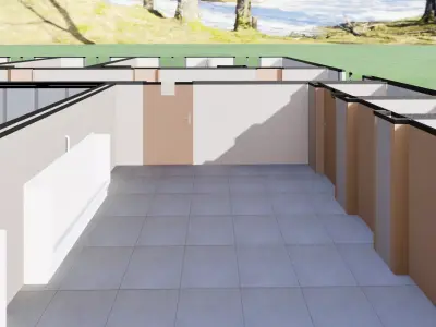 Military Base  Officers Barracks Headquarters Accommodation Low-poly 3D model