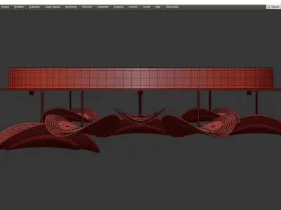 MAURINE gold leaf ceiling light Low-poly 3D model