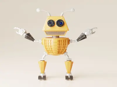 Robot V21 Low-poly 3D model