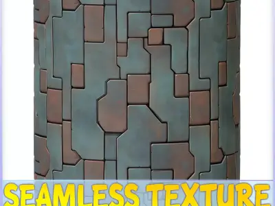 Stylized Metal Panels Seamless Texture Texture
