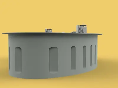 ANTI TSUNAMI BUILDING WALL INNOVATION CONCEPT 3D model