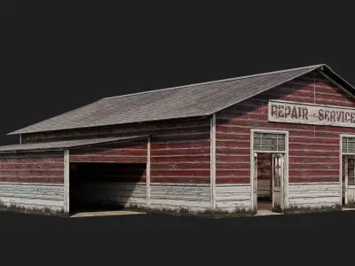 45-46-47-48 - Farm Buildings 4K PBR GameReady Low-poly 3D model