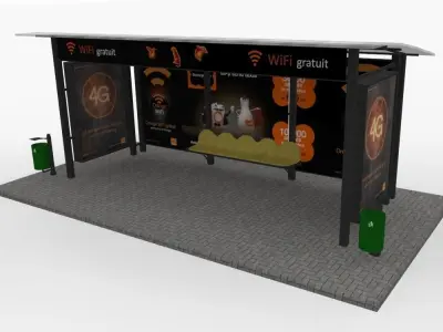 Small bus stop v1 3D model