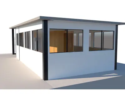 Modern security booth 3D model