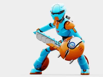 BATTLE DROID RF-900  RIGGED 3D model