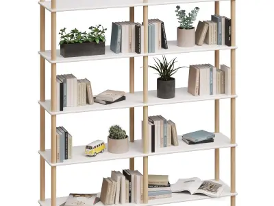 Bookshelf Olav-2 White 3D model