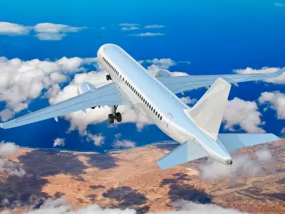  Passenger Aircraft Airbus A220-100 Detailed Cabin 