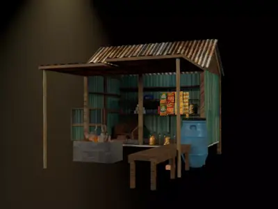 Tea shop South asia 3D model