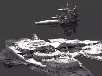 Star Freighter Grand battleship Mega ship 3D model