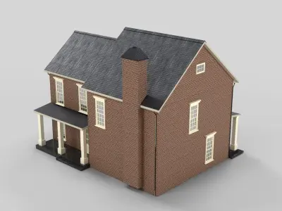 British House Design 09T4  Low-poly 3D model