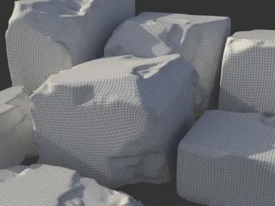Stone Blocks Low-poly 3D model