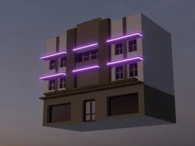 Miami Building 3D Model Low-poly 3D model