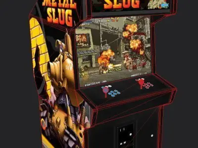 Arcade machine metal slug and street fighter Low-poly 3D model Low-poly 3D model