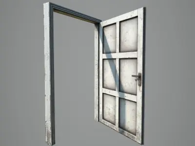 wooden Door modular  Low-poly 3D model