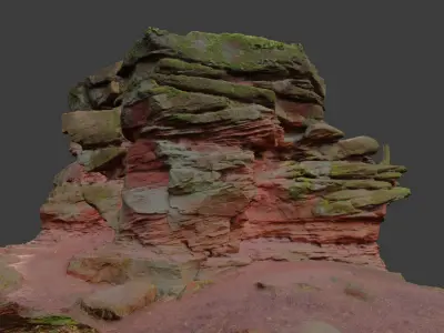 PBR Rocks Stone Forest Cliff Big Drone scan 3D model