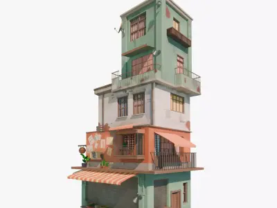 Semi-realistic Stylized House 05 Low-poly 3D model