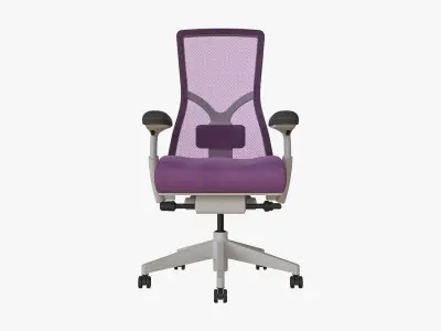 High Back Ergonomic Office Chair Leather 3D model