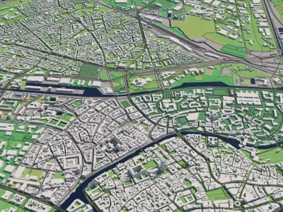 Strasbourg 30x30km City Map 3D model