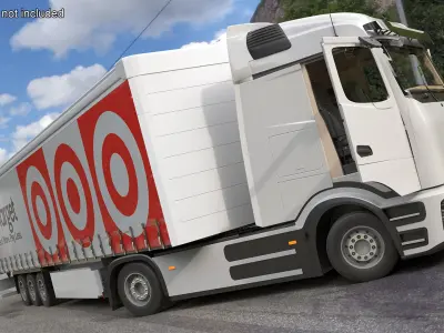  Electric Truck with Target Trailer Rigged for Maya 