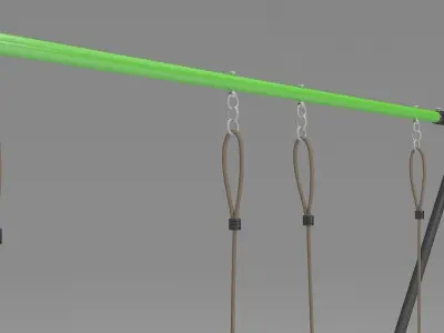 Swing set with two seats 3D model