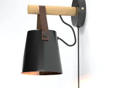 Leather wall lamp 3D model