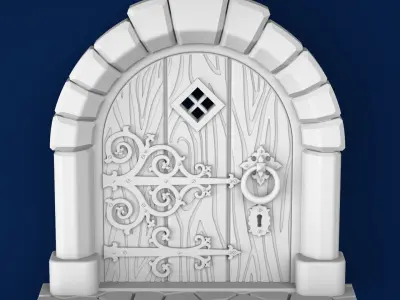 Medieval castle door 3D print model