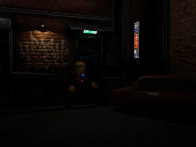 Fully rigged bot Low-poly 3D model