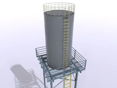 Water Tanks Pack 1 Low-poly 3D model