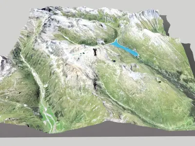 Mountain landscape Zervreilahorn Swiss Lepontine Alps 3D model