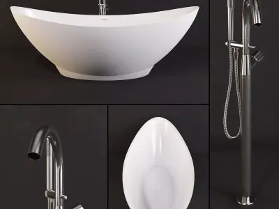 Bathtub PAA - Felice and Faucet Fantini - Nostromo 3D model