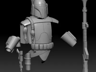 Boba Fett Holiday Special One12 Scale Armor STL Files 3D print model