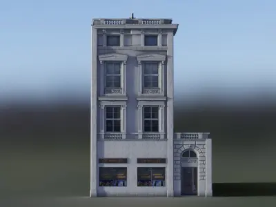 European Building 08 Low-poly 3D model
