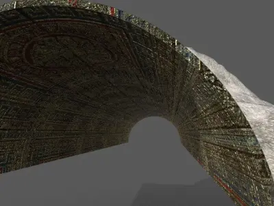 mountain and tunnel 3d model Low-poly 3D model