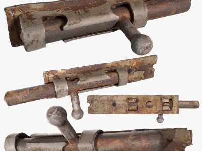 Door Latch Low-poly 3D model