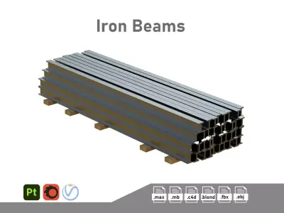 Iron Beams Low-poly 3D model purchase