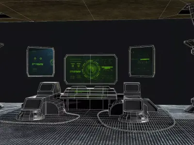 Sci-Fi Console Computer Base 2 Low-poly 3D model
