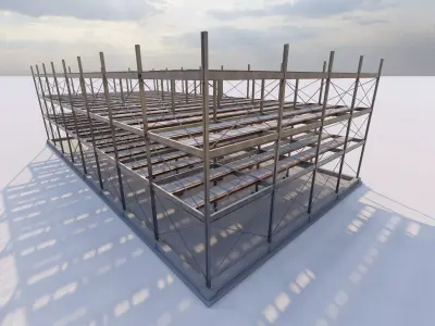 Structural engineering of Concrete frame buildings  3D model