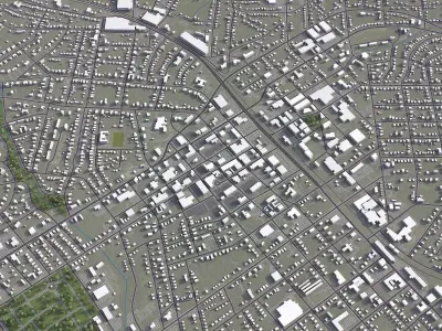 Burlington - North Carolina - City 3D Model Low-poly 3D model