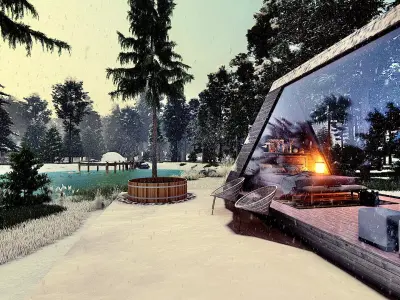 kiara - a frame glamping hut Low-poly 3D model