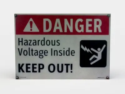 Danger sign Low-poly 3D model