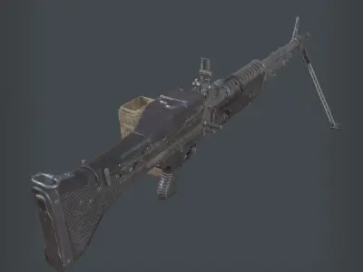 M60 Machine Gun Low-poly 3D model