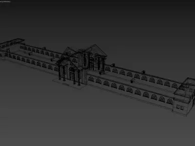 Classic Estate 3D Model with Arched Windows 3D model