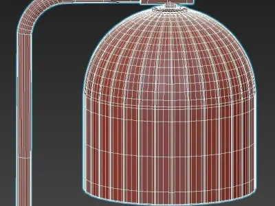 chivasso floor lamp with gold base and shade 3D model