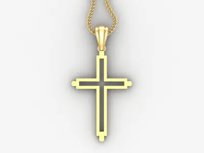 High Cross Pendant Light Gold 18K 4CP044 3D print model