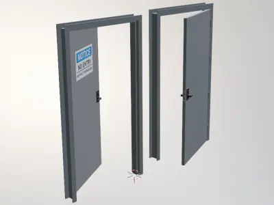 Industrial Door Low-poly 3D model Low-poly 3D model