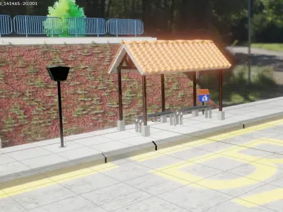 Anime Bus Stop 3D model