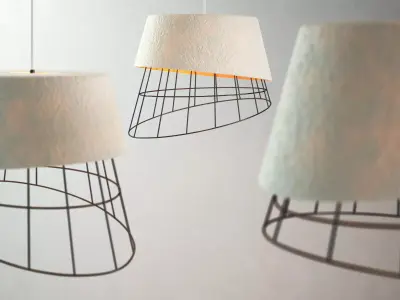 Mono three pendant lights hanging from wall 3D model